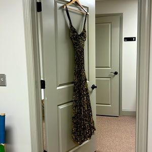 Long paisley dress A-line with sculpted top, paisley print, never been worn.